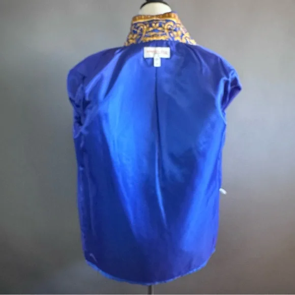 Vintage Adam Douglas Adrianna Papell Silk Quilted Baroque Blazer Jacket - Picture 11 of 14